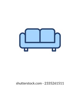 Sofa-Symbol, Vektorgrafik. Sofabzeichen und Symbol. Möbelsymbol