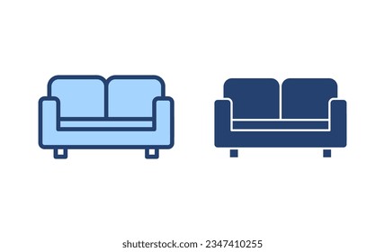 Vector de icono de software. símbolo y signo del sofá. icono de mobiliario