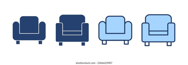 Vector de icono de software. símbolo y signo del sofá. icono de mobiliario