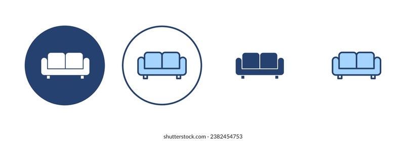 Vector de icono de software. símbolo y signo del sofá. icono de mobiliario