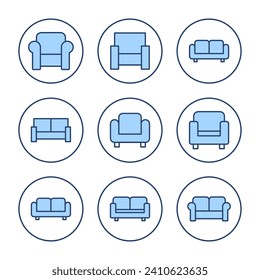 Sofa icon vector. sofa sign and symbol. furniture icon
