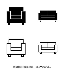 Sofa icon vector. sofa sign and symbol. furniture icon