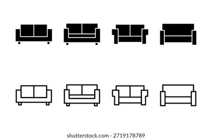 Vector del icono del sofá. signo y símbolo del sofá. icono de muebles