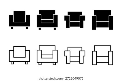 Vector del icono del sofá. signo y símbolo del sofá. icono de muebles