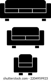 Icono del Sofá - Vector sofá - Silueta del Sofá - Silueta de la silla del Vector icono de la silla