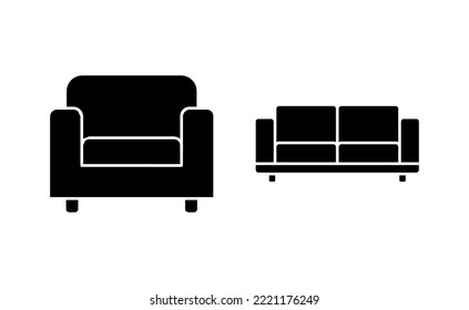 Sofa icon vector for web and mobile app. sofa sign and symbol. furniture icon