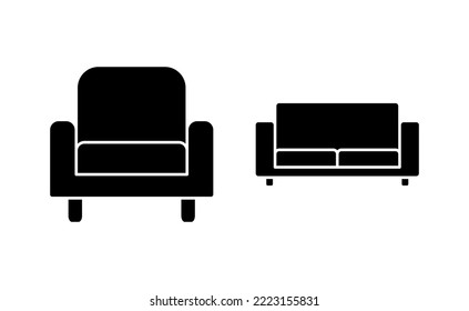 Sofa icon vector for web and mobile app. sofa sign and symbol. furniture icon