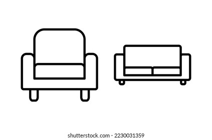 Sofa icon vector for web and mobile app. sofa sign and symbol. furniture icon