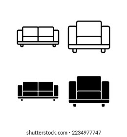 Sofa icon vector for web and mobile app. sofa sign and symbol. furniture icon