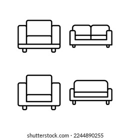 Sofa icon vector for web and mobile app. sofa sign and symbol. furniture icon