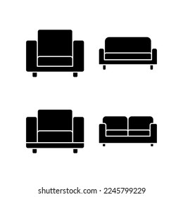 Sofa icon vector for web and mobile app. sofa sign and symbol. furniture icon