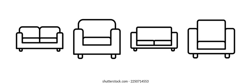 Sofa icon vector for web and mobile app. sofa sign and symbol. furniture icon