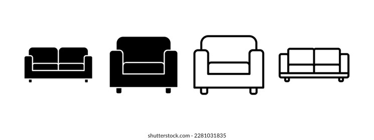 Sofa icon vector for web and mobile app. sofa sign and symbol. furniture icon