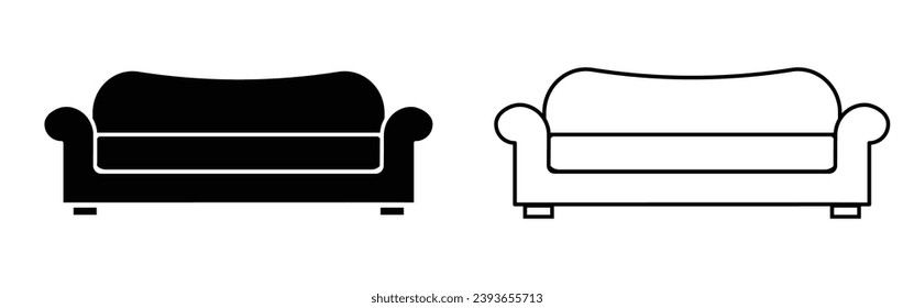 Sofa icon vector for web and mobile app. sofa sign and symbol. furniture icon
