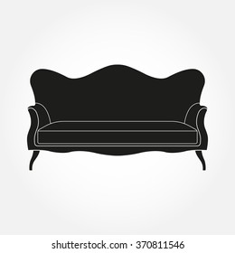 Sofa icon. Vintage or retro sofa. Furniture icon. Vector illustration.