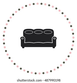 Sofa icon, web design element