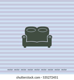 Sofa icon, web design element