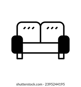 sofa icon with white background vector stock illustration