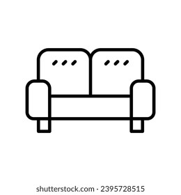 sofa icon with white background vector stock illustration