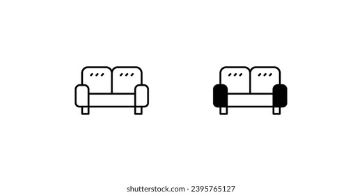 sofa icon with white background vector stock illustration