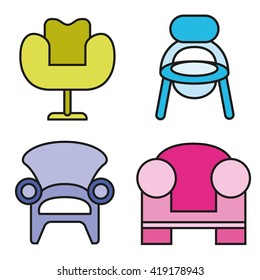 sofa icons, chair icons 