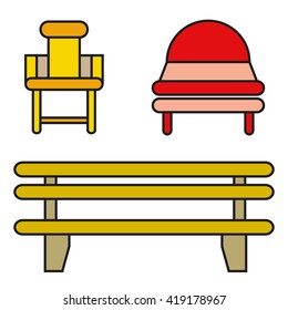 sofa icons, chair icons 