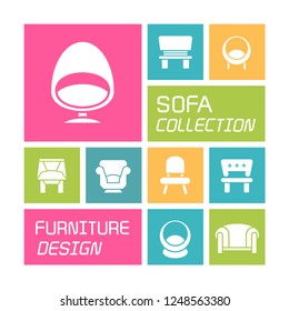 sofa icons in colorful background