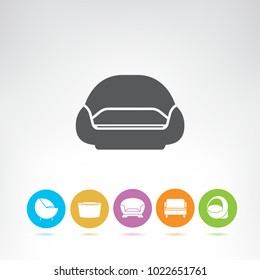 sofa icons set