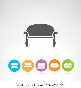 sofa icons set