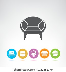 sofa icons set