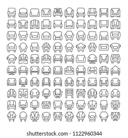 sofa icons set