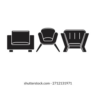 Conjunto de iconos de sofá Vector de ilustración
