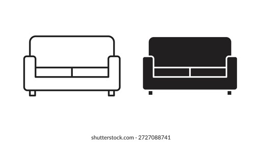 Sofa-Symbole gesetzt. Einfache Linienvektorgrafik