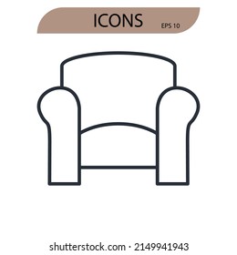 Sofa icons  symbol vector elements for infographic web