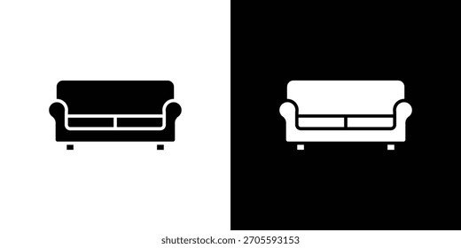 Kollektion von Sofa-Symbolen für Vektorgrafiken. Schwarz-Weiß-Symbole.