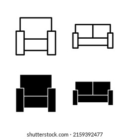 Sofa icons vector. sofa sign and symbol. furniture icon