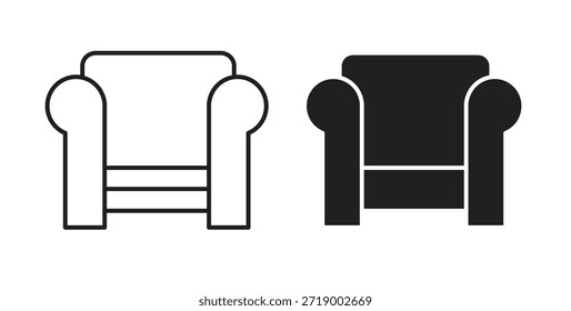 Sofa icons, vector symbols. filled flat sign