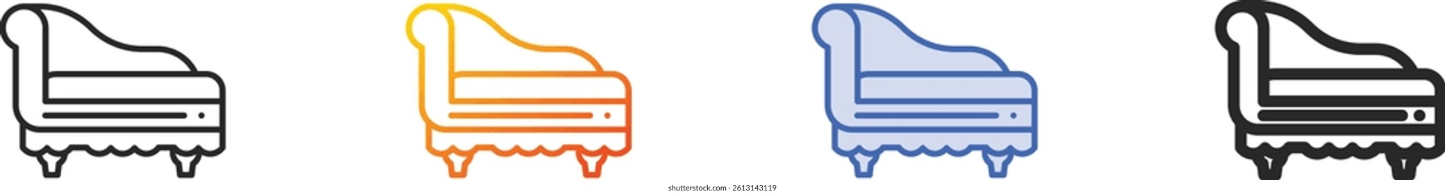 sofa icon.Thin Linear, Gradient, Blue Stroke and bold Style Design Isolated On White Background