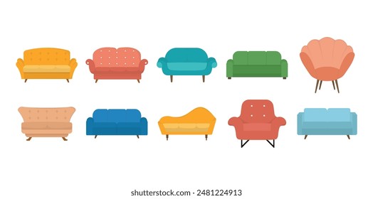 Sofa Illustration Element Collection Set