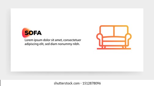 SOFA AND ILLUSTRATION ICON CONCEPT