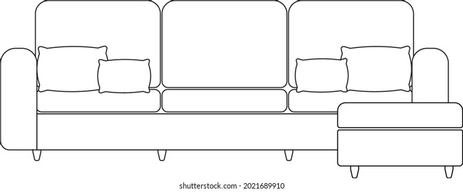 sofa interior outline vector illustration