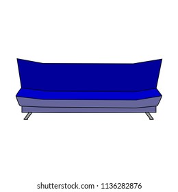 Sofa, isolated on white background, vector illustration