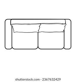 Sofa isolated on white background. Vector illustration in a sketch style.