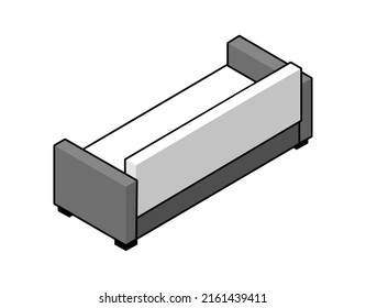 Sofa isometric design icon. Vector web illustration. 3d colorful concept