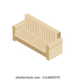 Sofa isometric icon isolated on white background