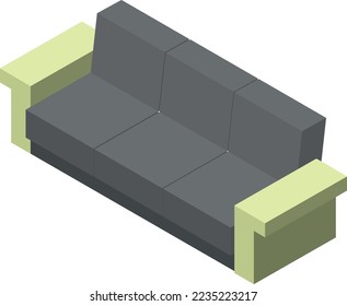 Sofa isometric icon. Living room soft furniture