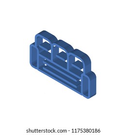 Sofa isometric left top view 3D icon