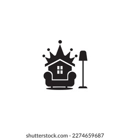 sofa king logo illustration interior design abstract furniture vector