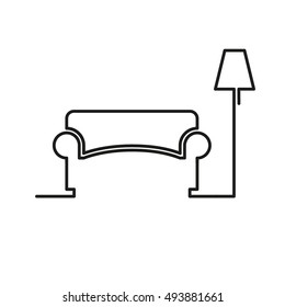 Sofa and lamp icon