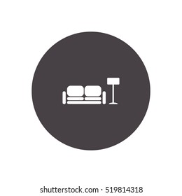 sofa and lamp icon. illustration vector illustration, can be used for mobile and web design